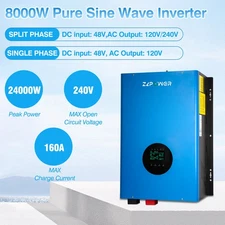 10000KW 48V Hybrid Solar Inverter Split Phase Dual MPPT ETL UL1741 Backup Power