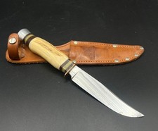 Jagdmesser Hirschhorn Griff  Solingen Hubertus Lederscheide schöner Zustand