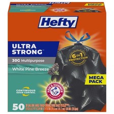 Hefty Ultra Strong 30 Gallon Trash Bags, Large Trash Bags 30 Gallon Size, Mul...