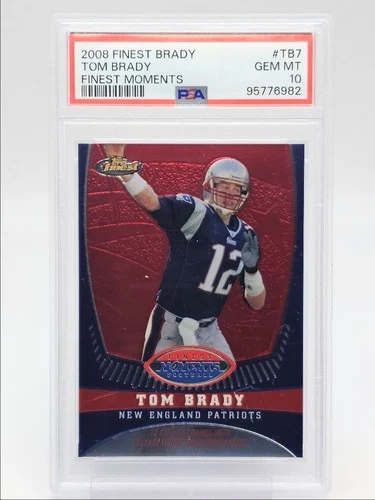 TOM BRADY 2008 TOPPS FINEST FINEST MOMENTS PATRIOTS #TB7 /629 PSA 10 Q4370