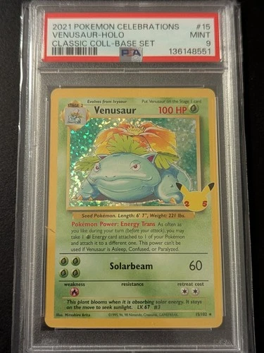 Pokémon Venusaur 15/102 Holo Classic Collection Celebrations PSA 9 2021 English