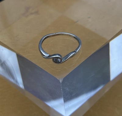 RING Silber 925 mit weißem Stein sehr guter Zustand Damen Schmuck Geschenk 51 11