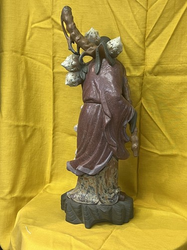 Lladro Figurine 22" TALL CHINESE FARMER WITH STAFF MONK #2068 Gres Retired Mint - Picture 6 of 10