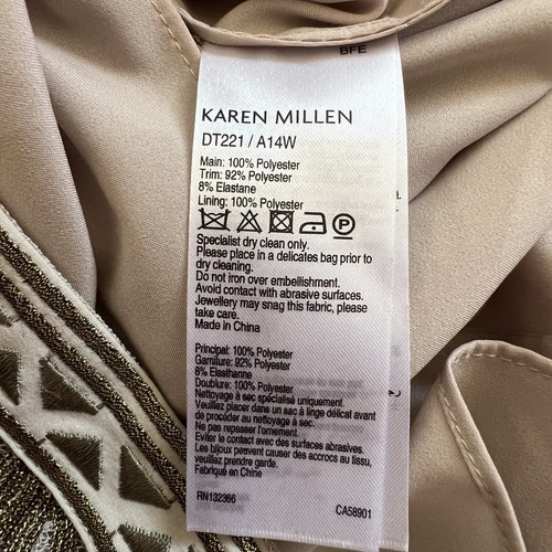 Karen Millen Oriental Embroidered Luxe Metallic Plunge Mini Dress Size 8 NWOT - Picture 12 of 14