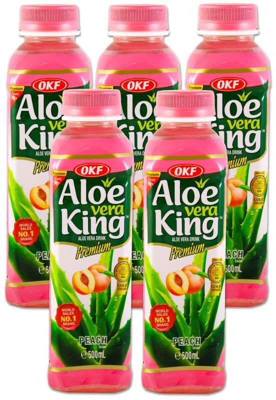 OKF Aloe Vera King Getrnk PFIRSICH (5x 500ml) | Aloe Vera Drink Peach |  EINWEG | eBay.de