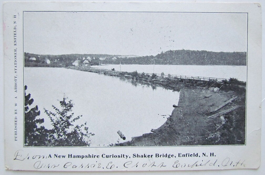 1907 VINTAGE UNDIVIDED POSTCARD NEW HAMPSHIRE CURIOSITY SHAKER BRIDGE