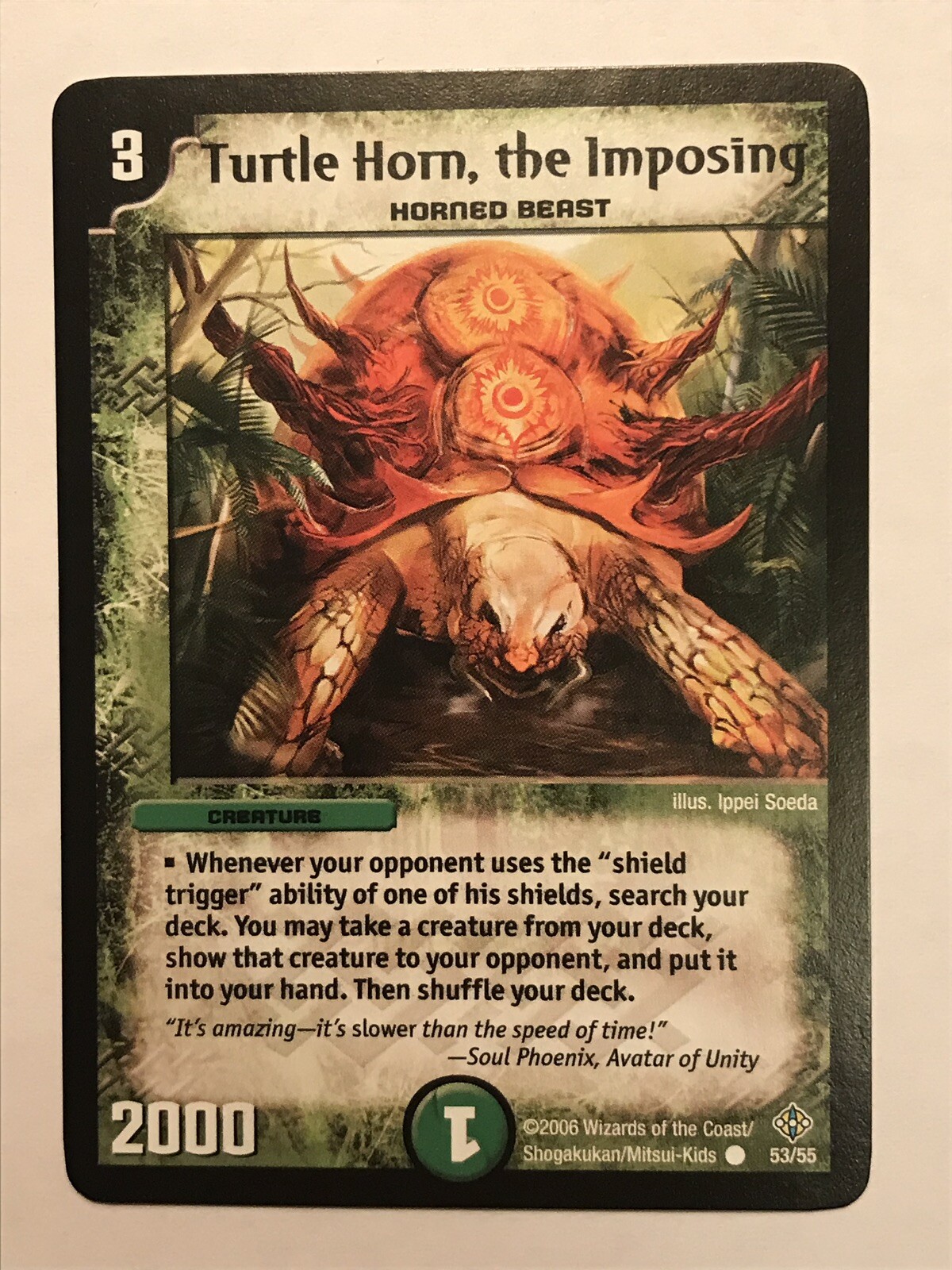 Turtle Horn, the Imposing Duel Masters DM12 Common card TCG CCG