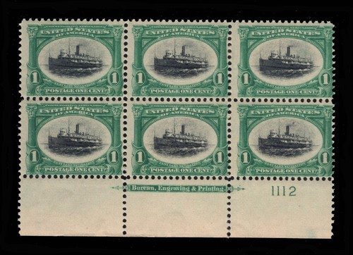 MOMEN: US STAMPS #294 INTACT PLATE BLOCK OF 6 MINT OG NH LOT #94310