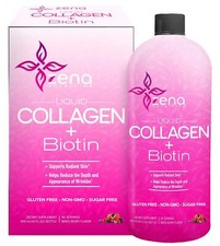 Zena Liquid Collagen  Biotin, 2500mg of Bioactive Collagen Peptides and 5000mcg