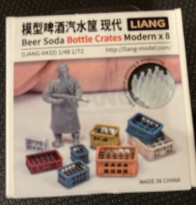 Liang Model 3D Printed Beer Soda Bottle Crates x 8 Miniature 0432 1/35 US Seller