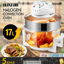 17L Halogen Oven Turbo Convection Cooker Electric Air Fryer White 6kg 1200-1400W