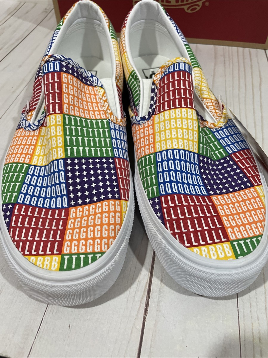 VANS Classic Slip On PRIDE LGBTQ Multicolor Rainbow Low Top  display picture 3