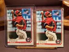 2019 Topps Update 150th Ann. Gold Stamp Martin Perez US222 + Base card Twins 