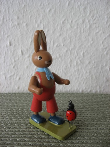 KWO seltener Hase mit Marienkäfer Erzgebirge ca. 9,3 cm + KWO OVP - Leichsenring - Bild 11 von 11