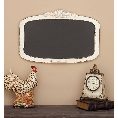 Wood Sign Carved Top Wall Decor with Chalkboard Cream Olivia & May