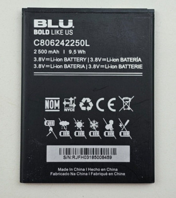 Blu R2 Battery OEM BLU C806242250L 2500mAh 9.5Wh Battery for BLU Studio J8 LTE S0350WW ...