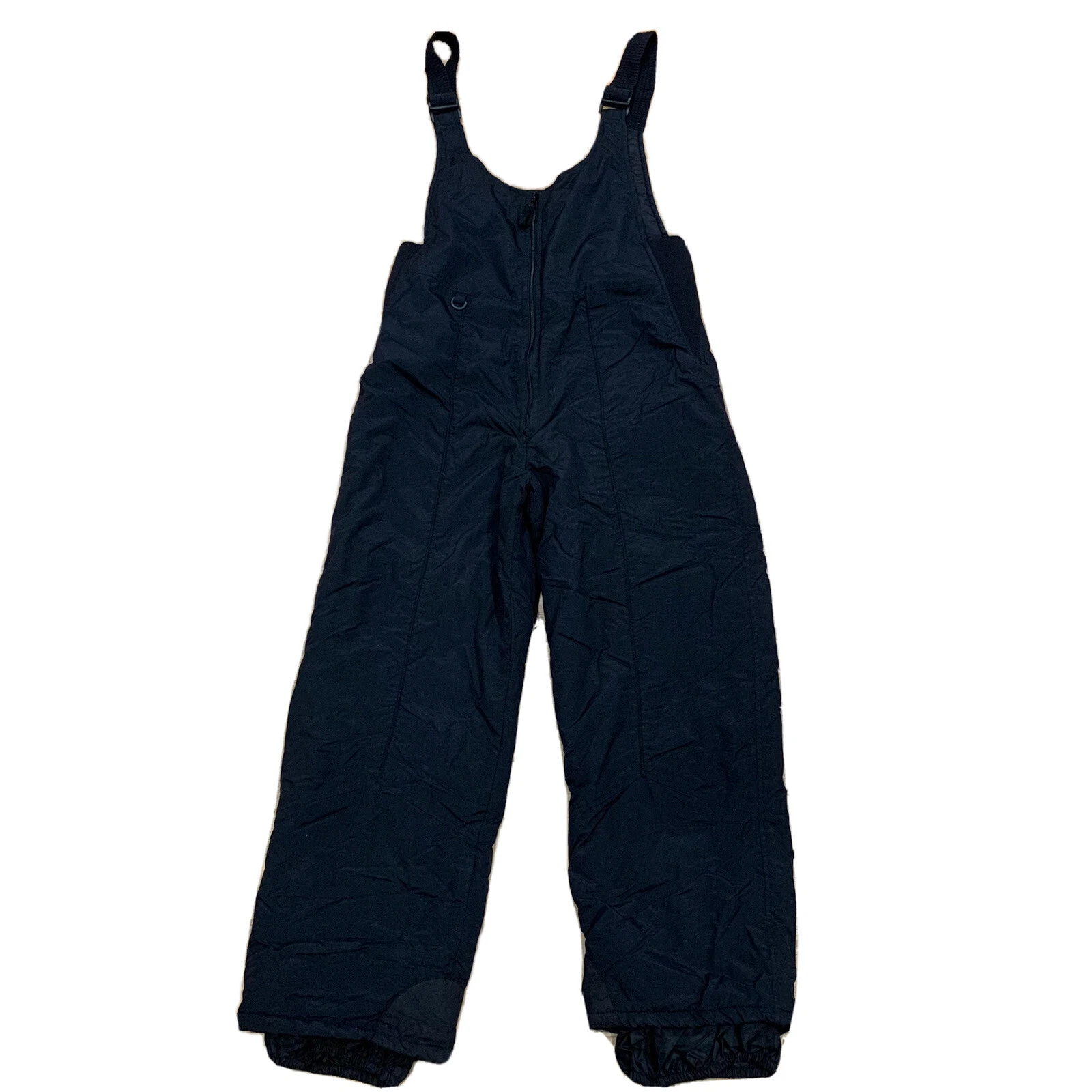 HEAD Ski Bib Overall Black Nylon Wide Adjustable Straps Front Zipper Snow XL