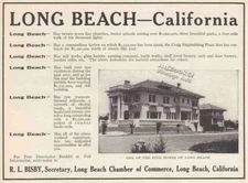 1913 Long Beach CA Print Ad – 2425 E Ocean Blvd & Lindero Ave Mansion Home Pix