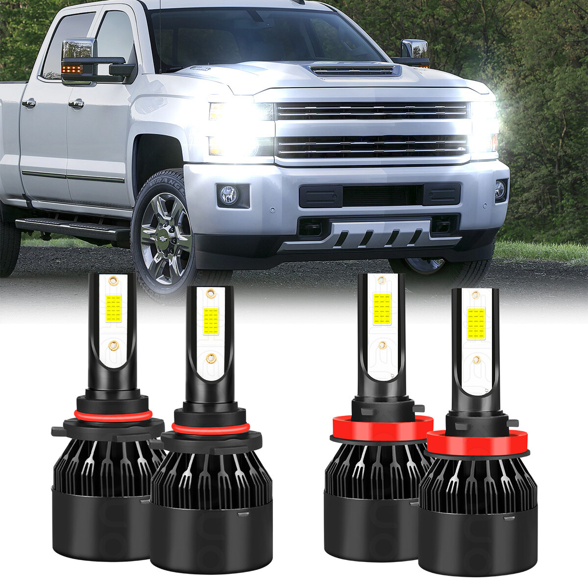 hanimalo For Chevy Silverado 1500 2008 2009 6000K LED Headlight Bulbs