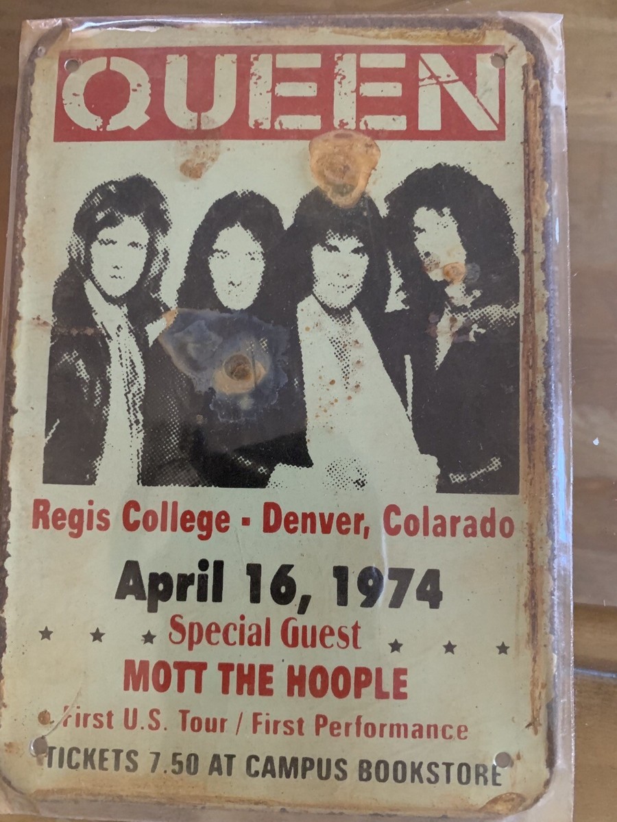QUEEN April 16, 1974 Concert 1st USA Tour Big ,Retro Metal Sign