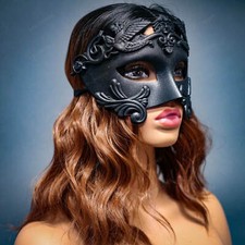 Venetian Mardi Gras Masquerade Full Face Party Mask Feather Costume For Women