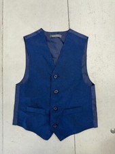 Van Heusen Dark Blue Button Up Suit Vest Boys Size 6 Regular Fit