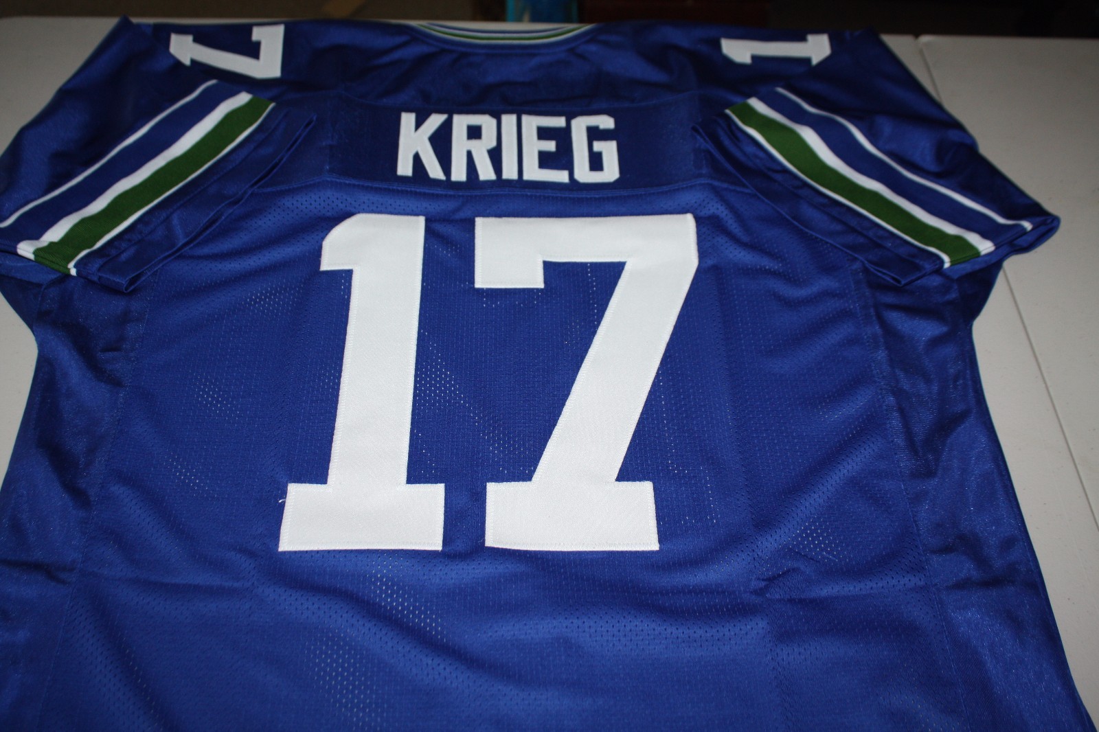 DAVE KRIEG #17 QB SEWN STITCHED HOME THROWBACK JERSEY SIZE XLG 12TH MAN