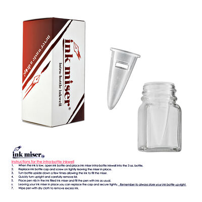 Luxury Brands Ink Miser Intra Bottle Inkwell in Clear- NEW- Bottle not included