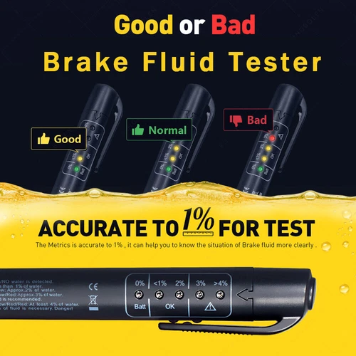 Car Brake Fluid Liquid Oil Tester Detection Diagnostic Pen with LED Indicator 