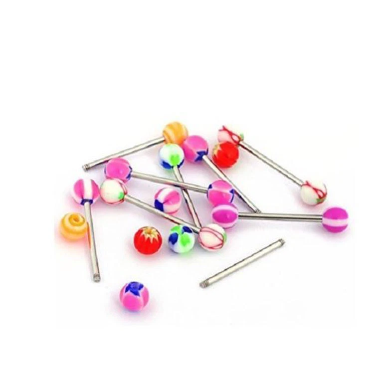 Venta al por mayor 100 Lote 14g Anillos Lengua Barra Bolas Barra Cuerpo Piercing Joyería NUEVO Foto 4 de 4