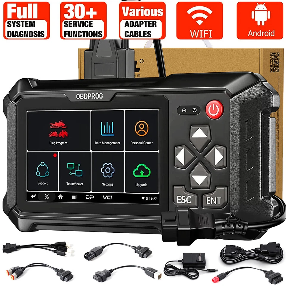 OBDPROG MOTO 100 Motorcycle Scanner OBD2 Full System Diagnostic Tool ECU Coding - Image 2 of 4