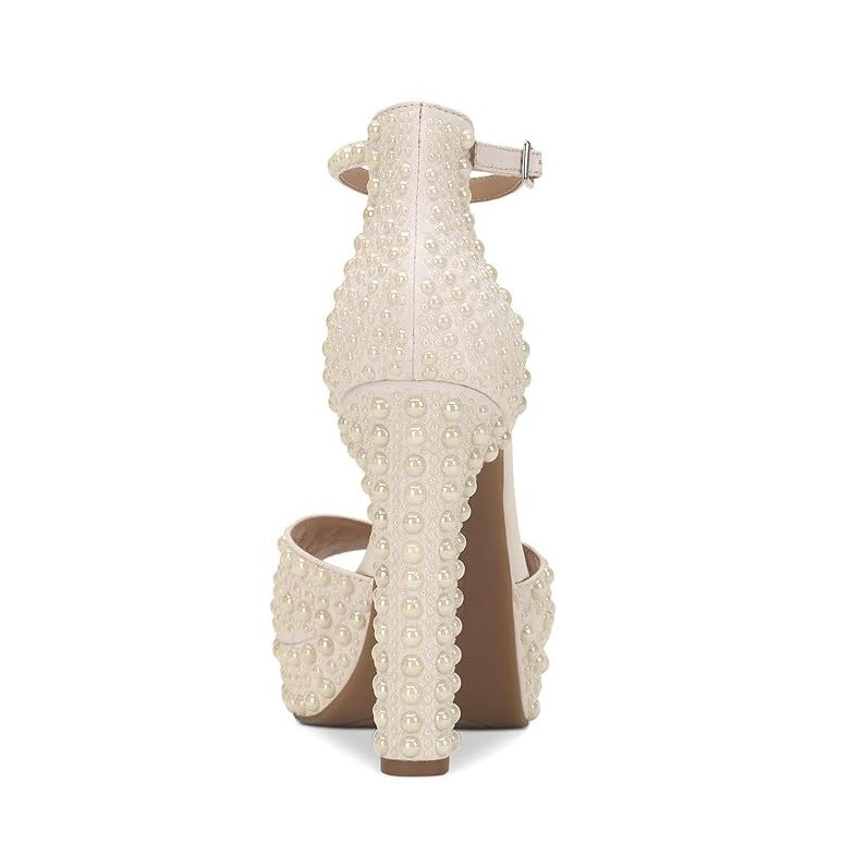 INC Womens 10 M White Pearl Peep Toe Stiletto Pump High Heels NIB FM3