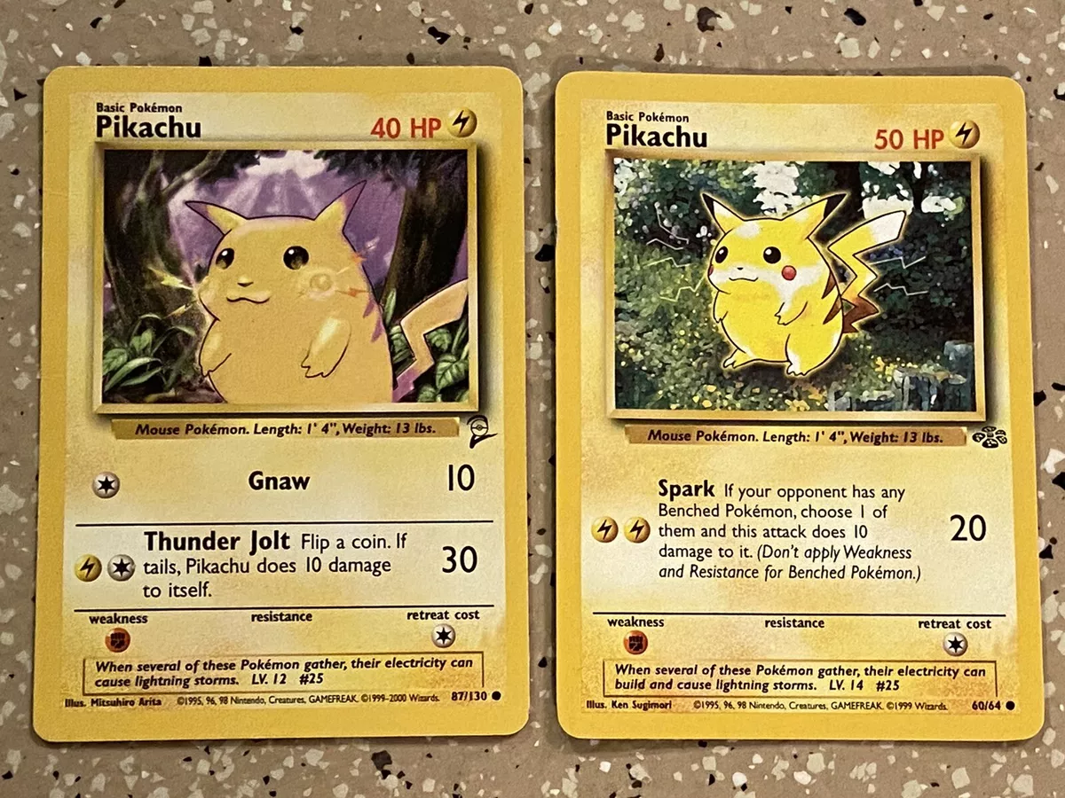 Pikachu Common Pokemon Card Original Base-2 Set Series 87/130