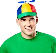 Classic Propeller Hat Helicopter Baseball Cap Tweedle Multicolor Costume Adult