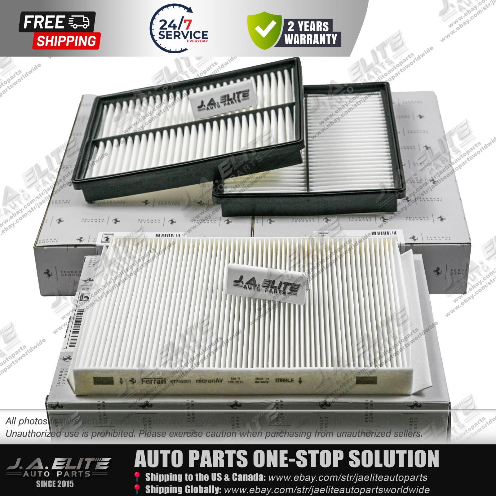 3pcs Air Filter for Ferrari Portofino Roma 338255, 819887