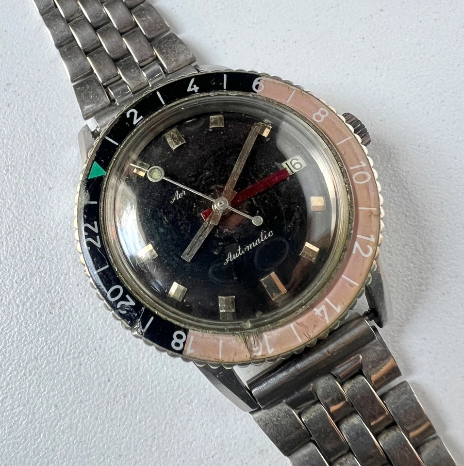 Zodiac Automatic Watch Vintage Mens Black Dial To Restore Or Parts Use 17 Jewels - Image 2 of 4