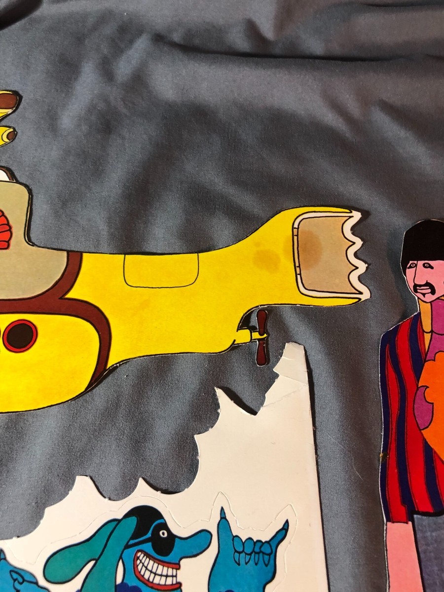 VINTAGE 1968 YELLOW SUBMARINE COLLECTION OF BEATLES CUT OUTS Many