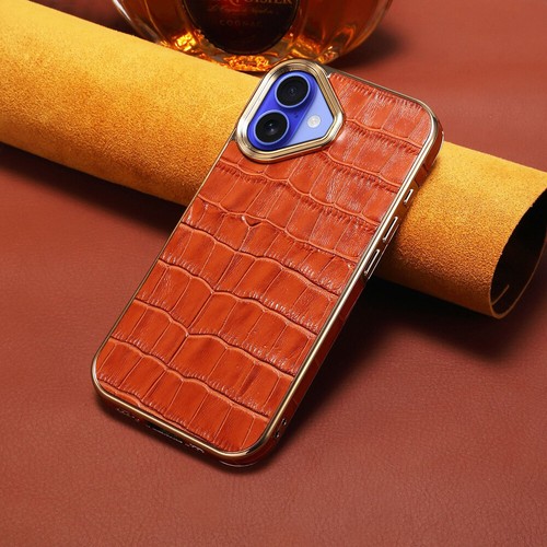 Luxury Genuine Leather Phone Case For iPhone 16 Pro Max Crocodile Pattern Cover - Picture 2 of 17