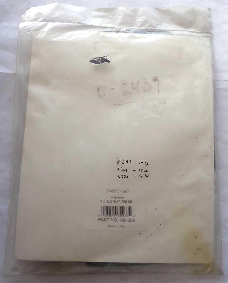 4775508 Gasket Set for KOHLER Mower Engine K241 K301 K321 10-14hp OEM 4775508-S - Image 2 of 4
