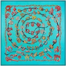 String Print Kerchief Scarves Silk Twill Scarf Shawls Women Accessories 1pc Set