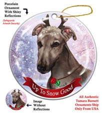 Up to Snow Good Ornament - Grey Greyhound
