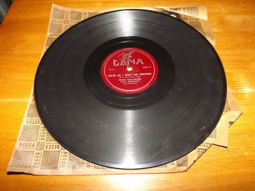 FRANK GALLAGHER MERRY CHRISTMAS POLKA / YOU'RE ALL I WANT 10" RECORD AVG COND - Picture 2 of 2