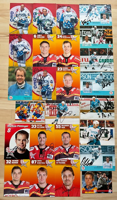 27 original signierte Autogrammkarten Ak Playercards DEG Düsseldorf Eishockey