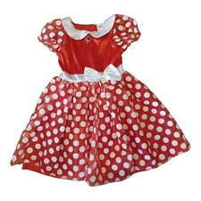 Disney Minnie Mouse Halloween Costume Girls Medium 8-10 Red White Pretend Play