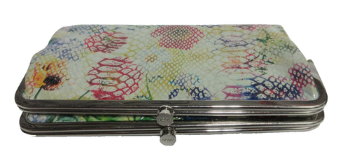 Hobo International LAUREN Wallet/ Clutch Snakeskin Print Leather Kiss Lock - Picture 2 of 7