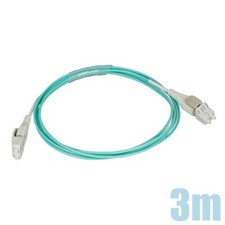 3M LC to LC OM3 50/125 Multi-Mode Fiber Optic Patch Cable Reverse Polarity Aqua