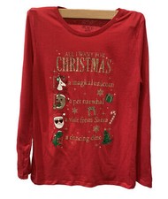 The Children  s Place Girls All I Want For Christmas Long Sleeve Shirt Medium Red