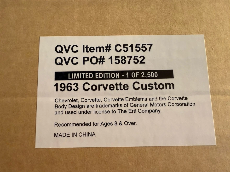 RARO QVC Ertl American Muscle escala 1:18 vermelho 1963 Chevy Corvette personalizado - Imagem 4 de 4