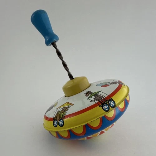 Ohio Art Vintage Circus Train Tin Spinning Top