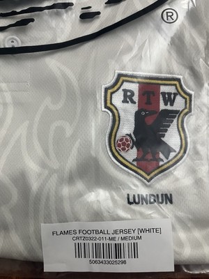 2025 Corteiz Japan Flames Football Soccer Jersey White Size M